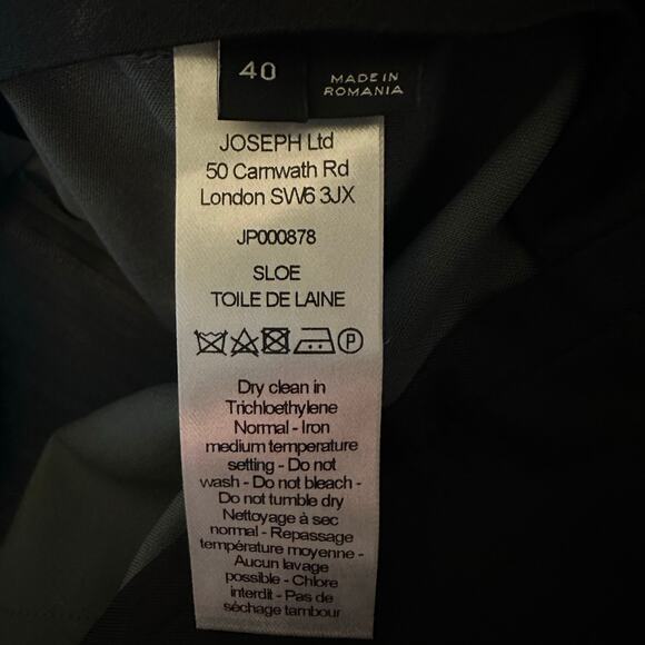 JOSEPH 100% Virgin Wool Straight Leg Mid-Rise Trousers, Gray, Size EU 40/ US 12 - Picture 6 of 7